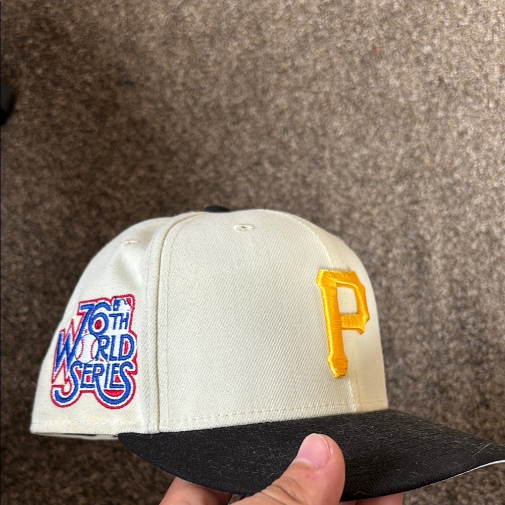 New Era Cream and Black Pittsburgh Pirates Hat